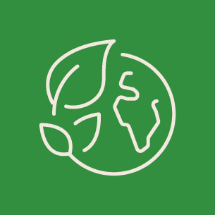 Earth shaped leaf logo to illustrate the impact of sustainable cleaning solutions on the sustainability cycle.